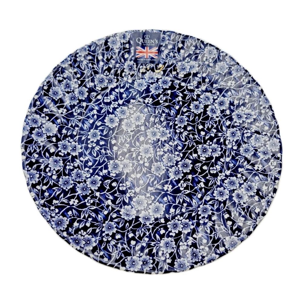 Queen's By Calico Blue Dinner Plate 10" Made In ENGLAND
